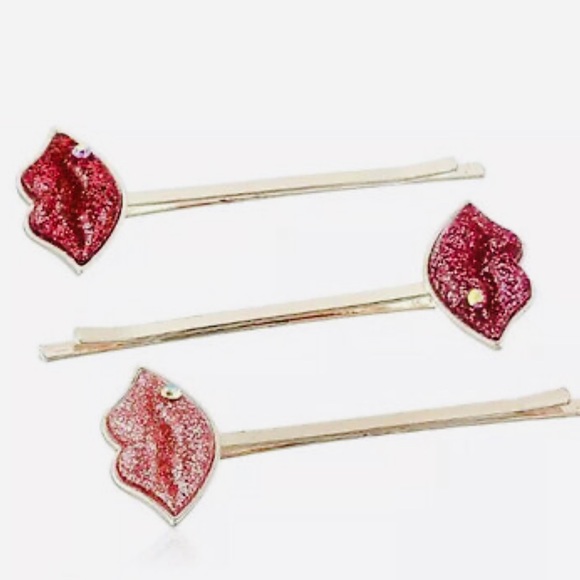 New 👄Betsey Johnson 👄Lips Hair Pin Set - Picture 6 of 14